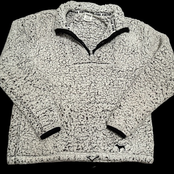 PINK Victoria's Secret Tops - VICTORIAS SECRET PINK SHERPA PULLOVER